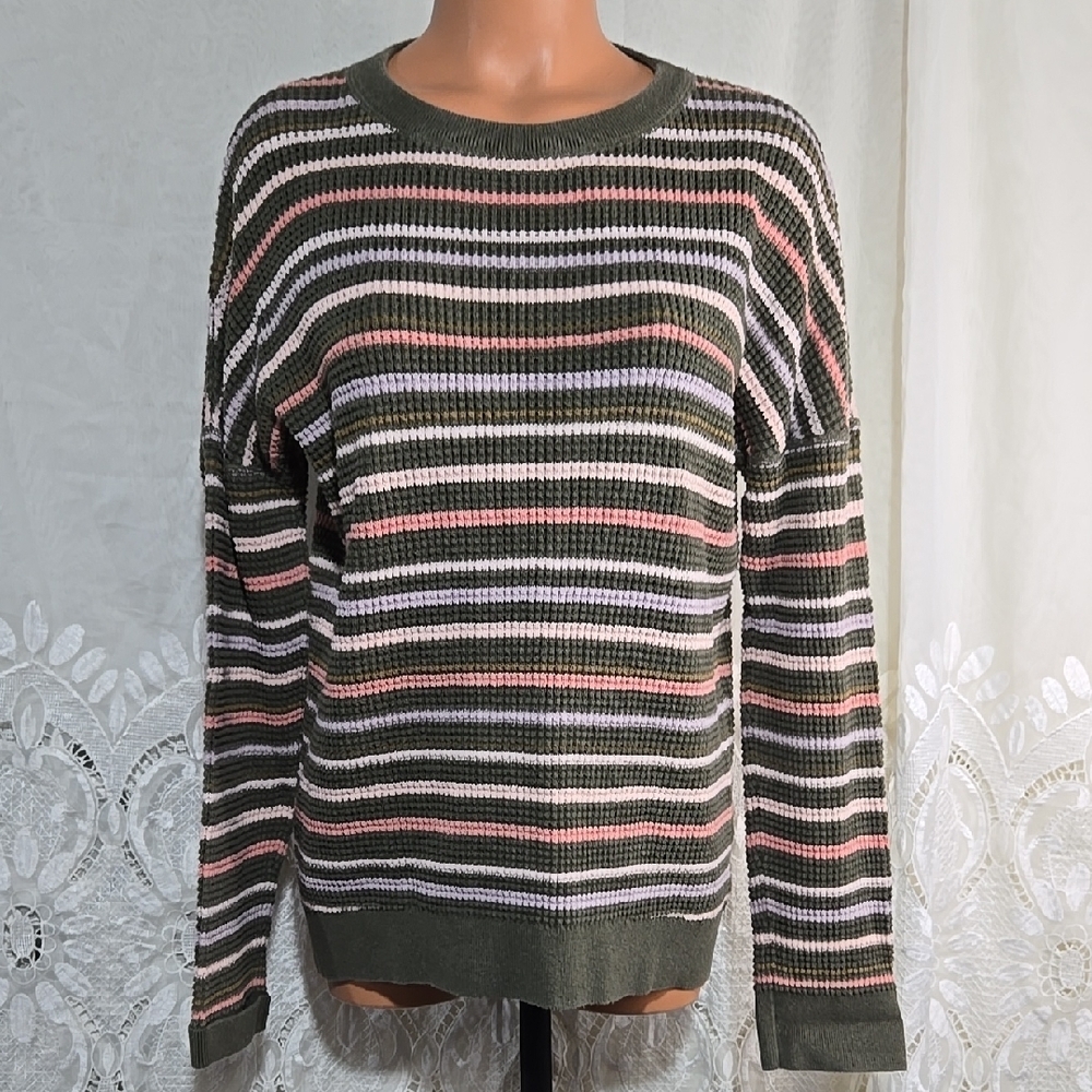 REI Cooperative 100% Cotton Long Sleeve Striped Shirt/Top Sz Medium